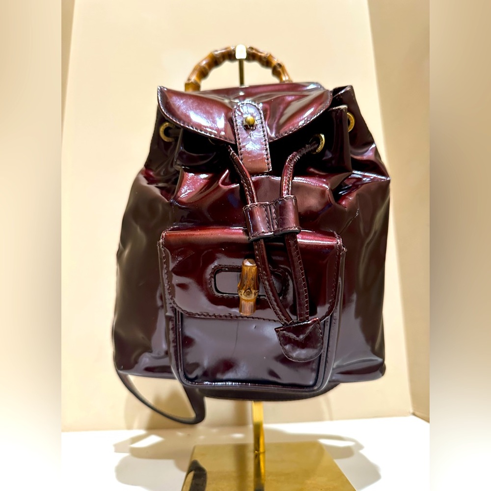 Gucci X Tom Ford Era Bamboo Patent Leather Bordeaux M… Gem